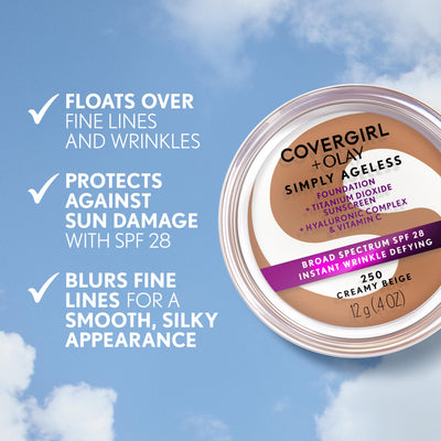 COVERGIRL aplicación en mano mostrando fácil difuminado y acabado natural