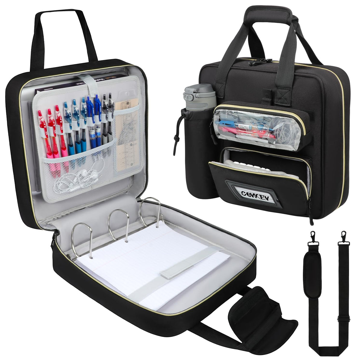 Covkev vista frontal del estuche con cremallera para organización segura