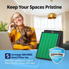 Coway Airmega activated carbon layer detail capturing odors and VOCs effectively