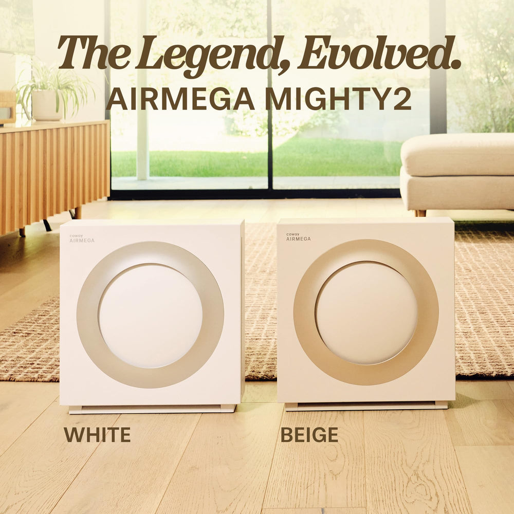 Coway Airmega Mighty2 panel digital indicando calidad del aire y estados