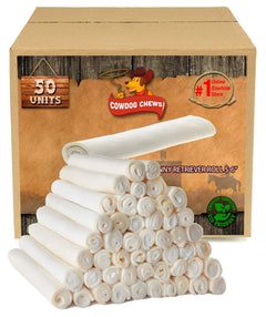 Cowdog Chews front packaging showing 50-pack and natural branding benefit