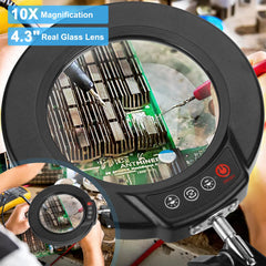 Coyeth close-up of 4.3-inch real glass lens offering distortion-free clarity for fine work