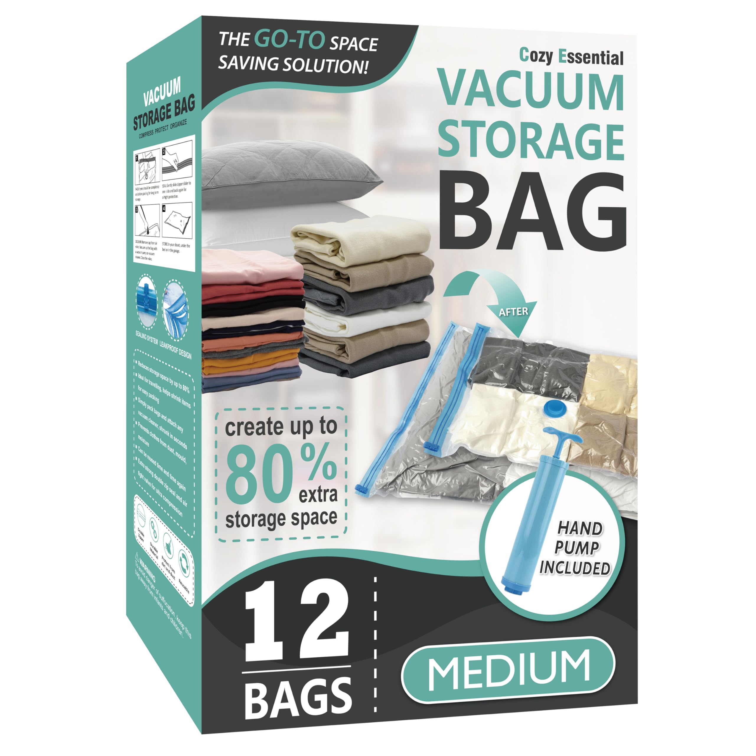 Cozy Essential pack frontal mostrando 12 bolsas para maximizar espacio