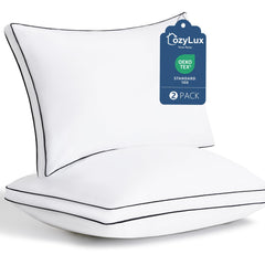 CozyLux almohada frontal empaquetada mostrando calidad y confort