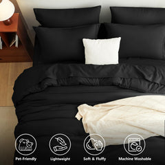 CozyLux comforter flat-lay displaying black finish and clean lines for modern bedding