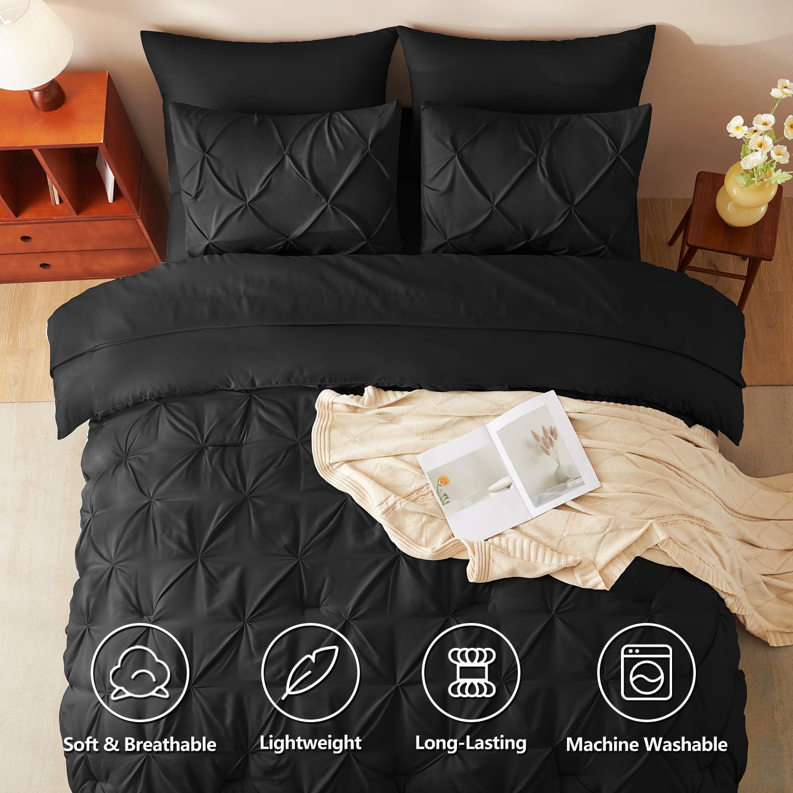 CozyLux side profile showing comforter loft and balanced medium warmth