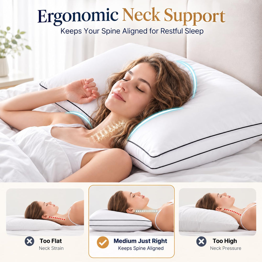 CozyLux almohada en cama queen para dormir con confort equilibrado