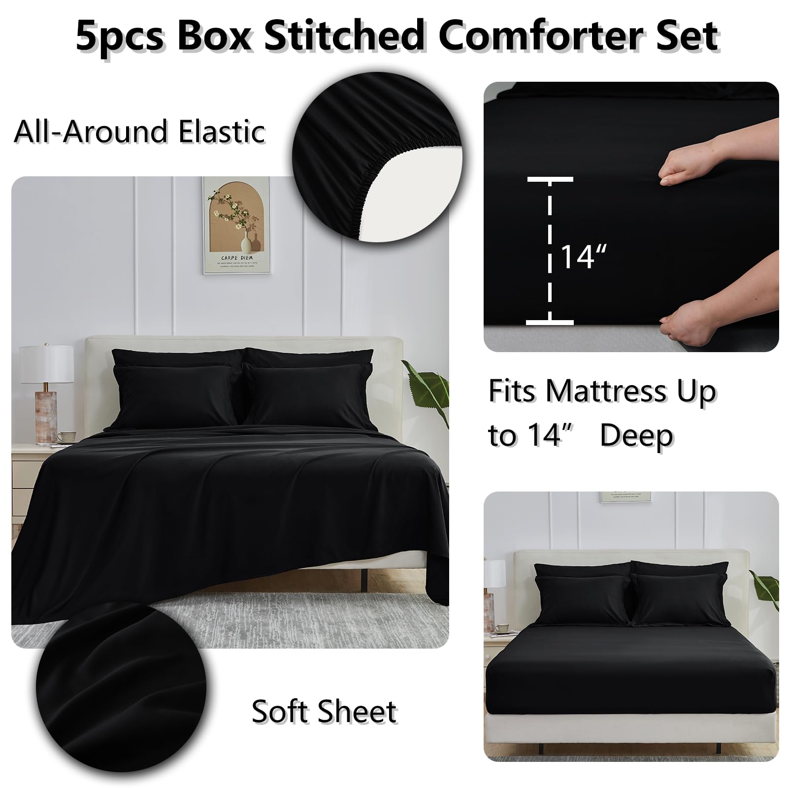 CozyLux funda de almohada con cierre sobre que mantiene la almohada en su lugar