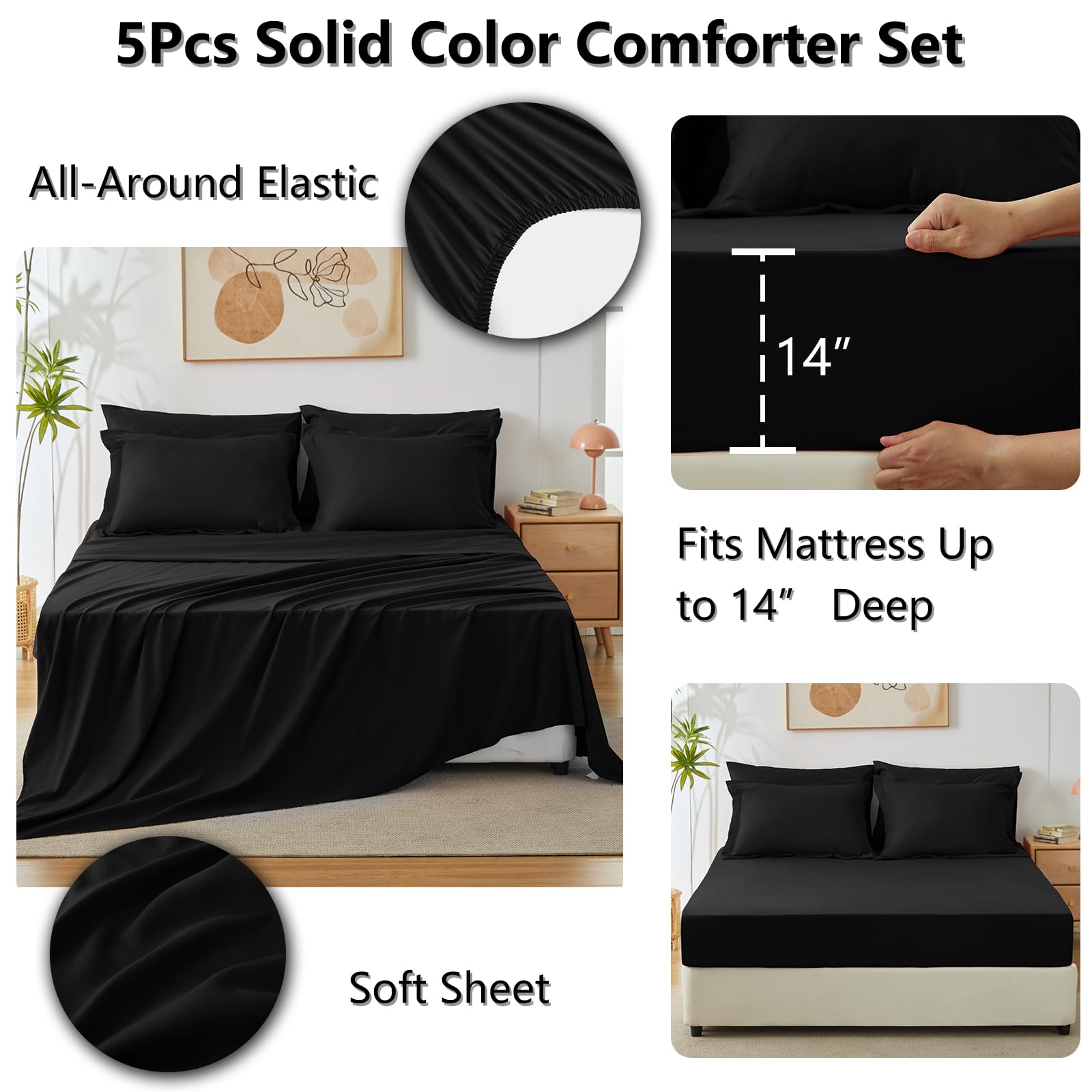 CozyLux funda de almohada y sham con acabado decorativo y combinable