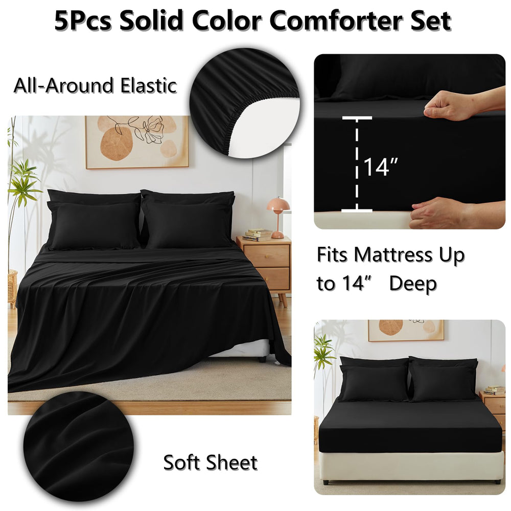 CozyLux funda de almohada y sham con acabado decorativo y combinable