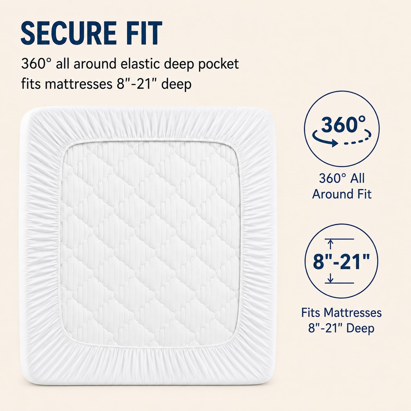 CozyLux protector puesto en cama mostrando confort y protección