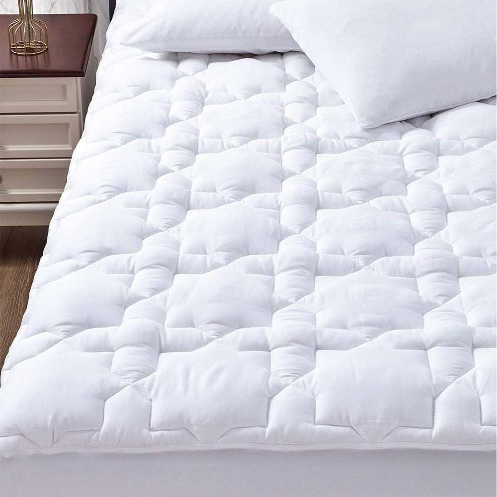 CozyLux protector frontal Queen con acabado blanco y ajuste ceñido