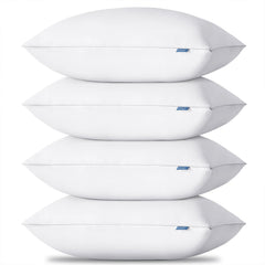 CozyLux front packaging showing four standard pillows and neat presentation benefit