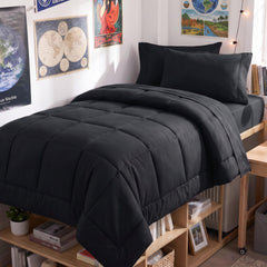 CozyLux comforter front view showing black color and polished look