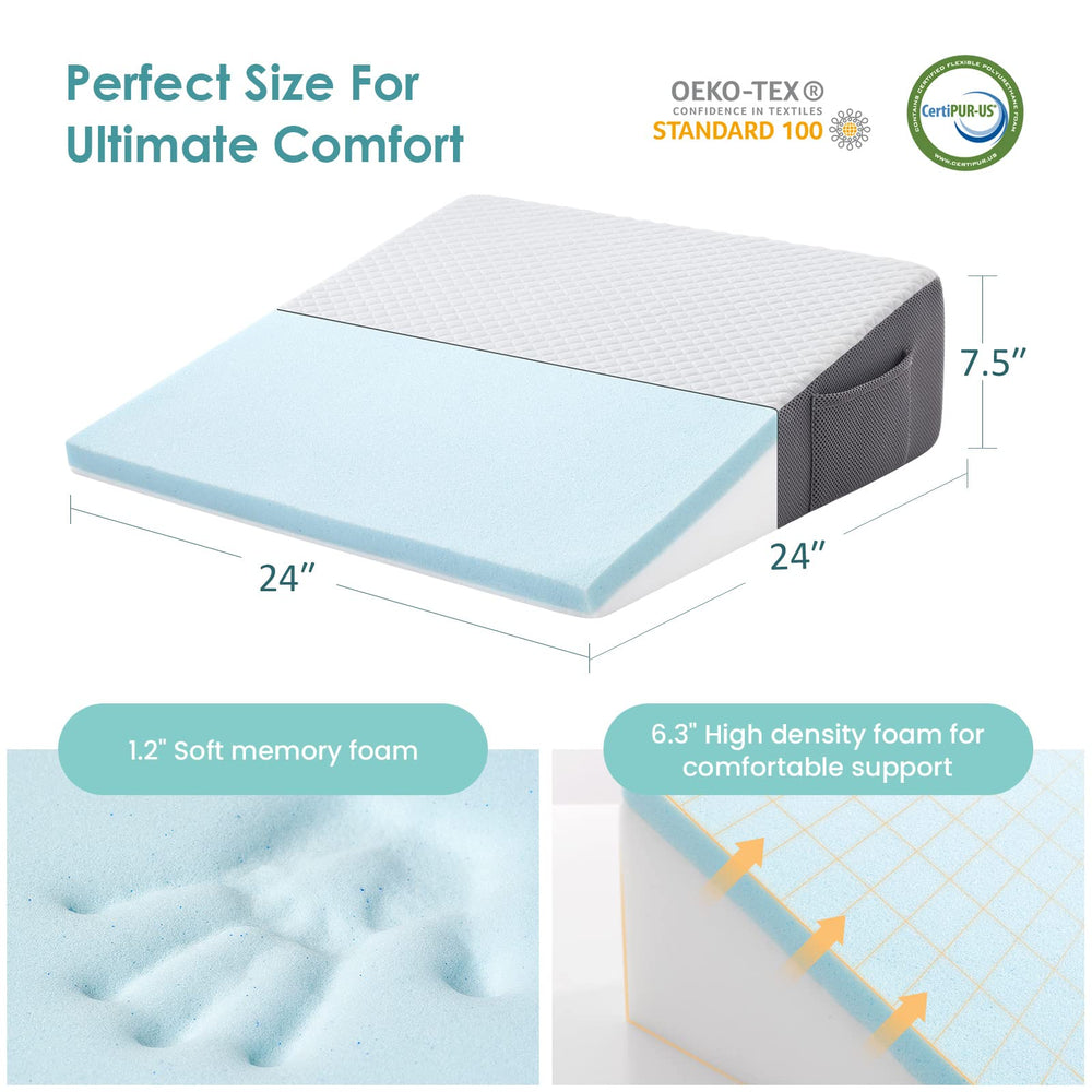 Cozymaker primer plano de espuma viscoelástica mostrando contorno y alivio de presión