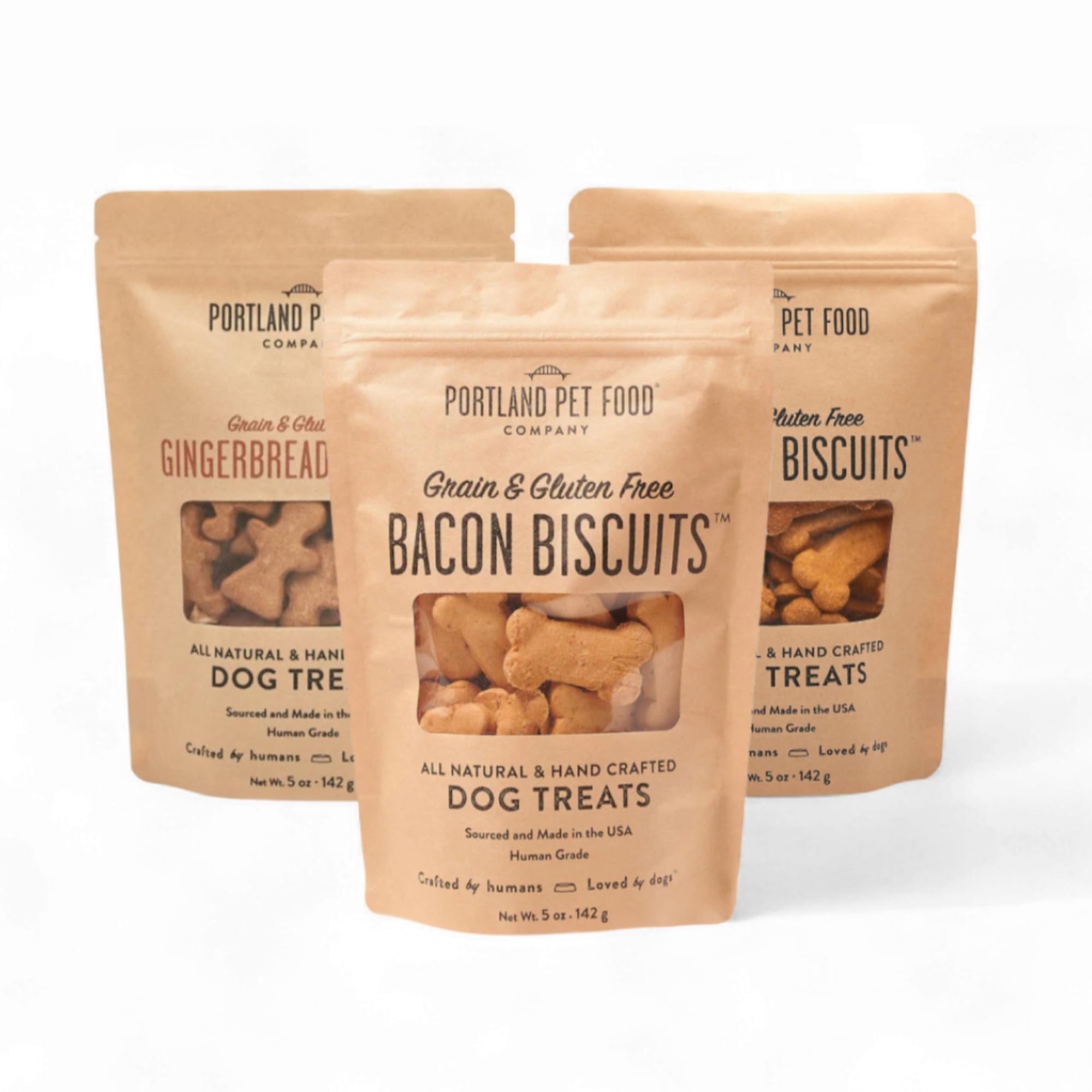 CRAFTED BY HUMANS LOVED BY DOGS front packaging showing variety pack benefits