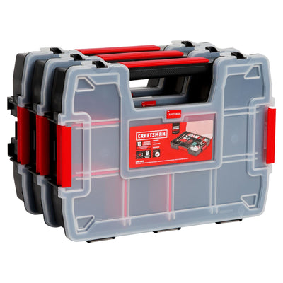 CRAFTSMAN front view of 3-pack organizer showing ten compartments for tidy storage