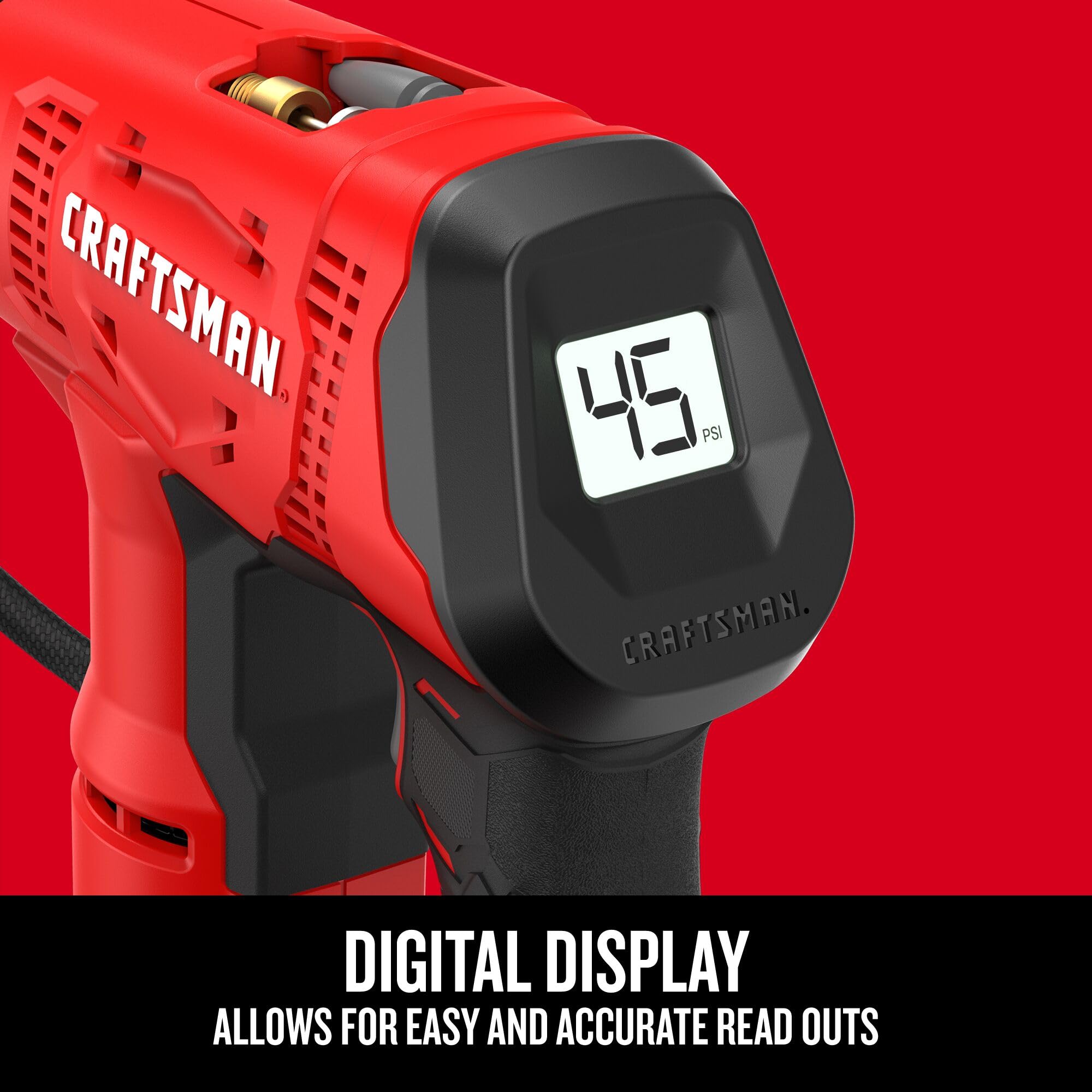 CRAFTSMAN inflador en uso en neumático de coche para emergencia rápida