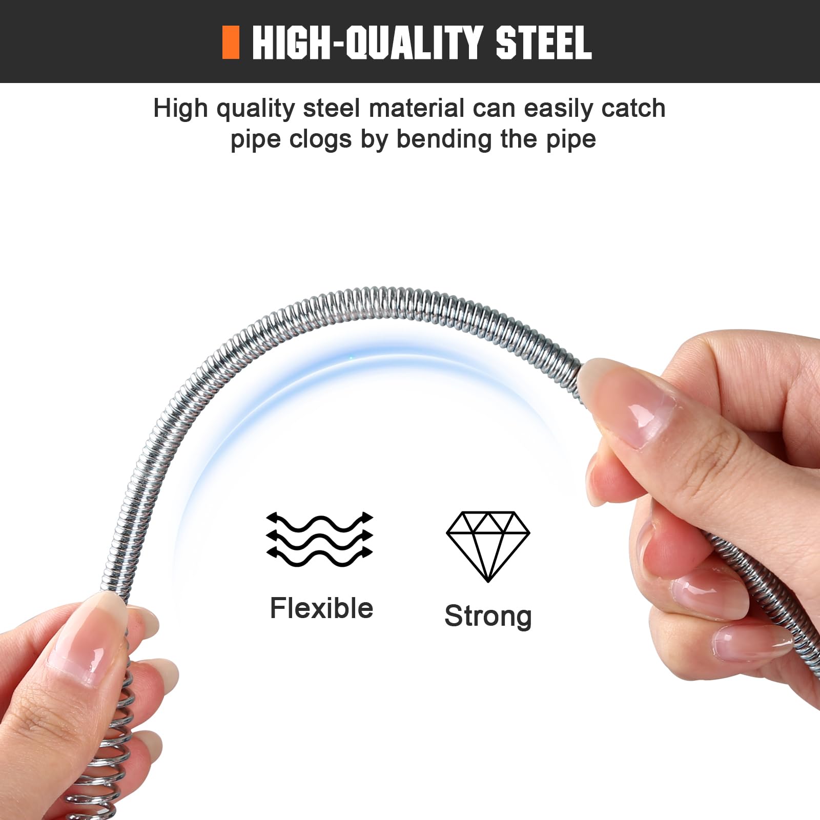 CRAFTZONE primer plano del cable de resorte de 25 ft, resistencia y flexibilidad