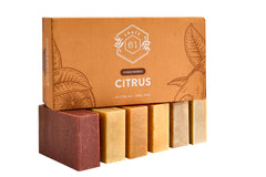 Crate 61 Organics close-up of soap texture highlighting botanical tint and clay