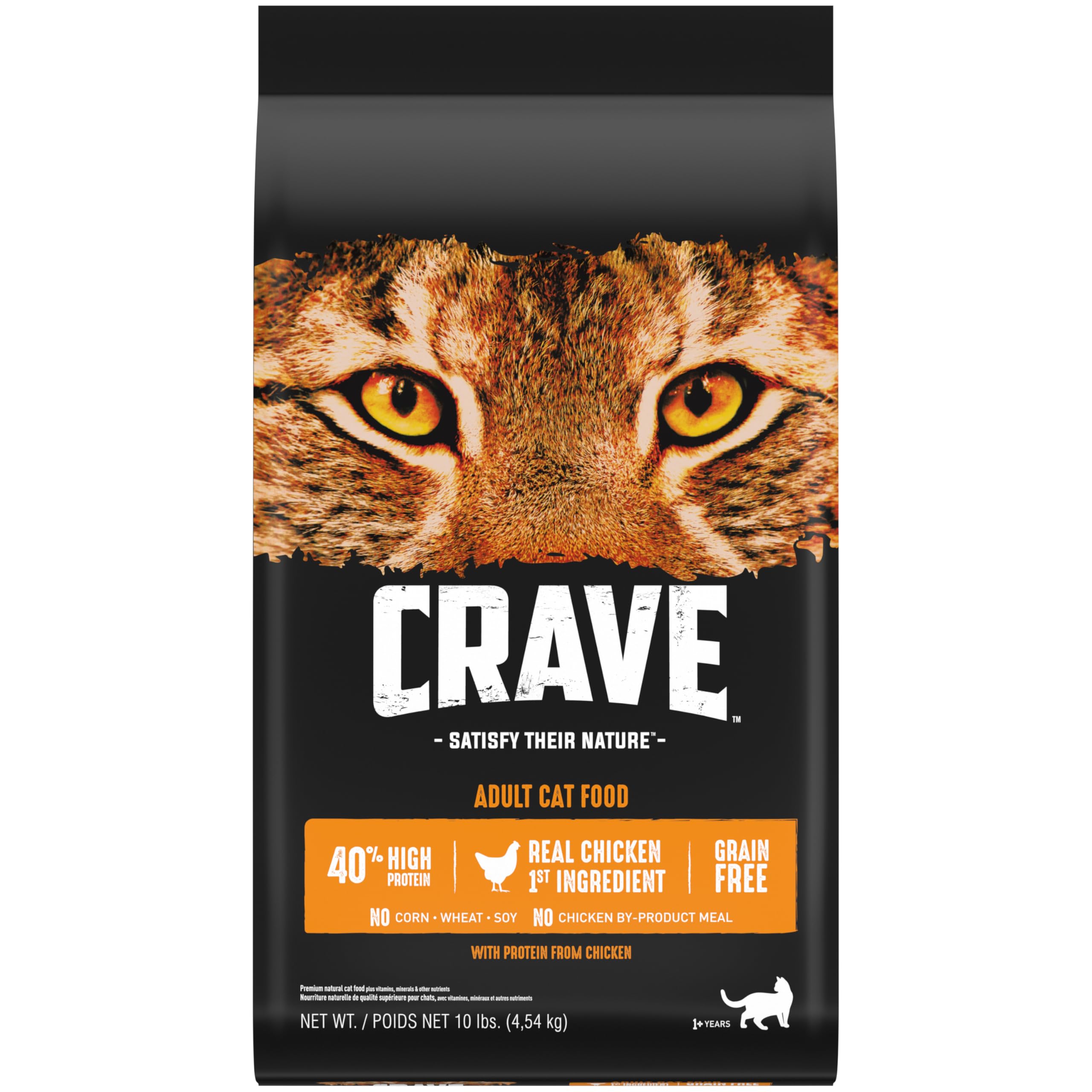CRAVE bolsa frontal 10 lb mostrando el envase y la marca, ideal para alimentación completa