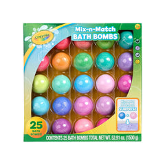 Crayola frente del empaque Deluxe mostrando 25 bombas, ideal para regalos