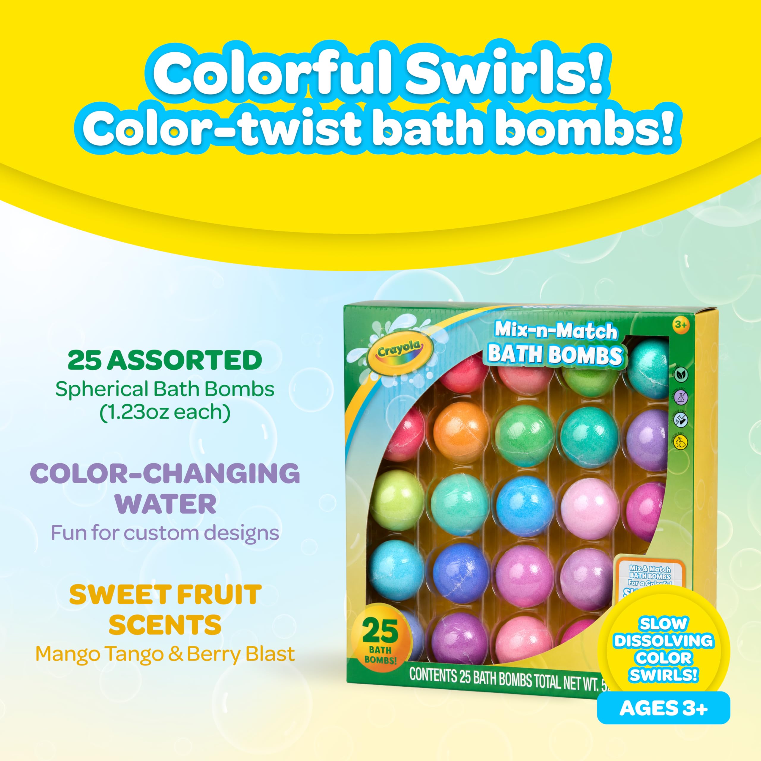 Crayola textura de bomba de baño en primer plano que destaca efervescencia