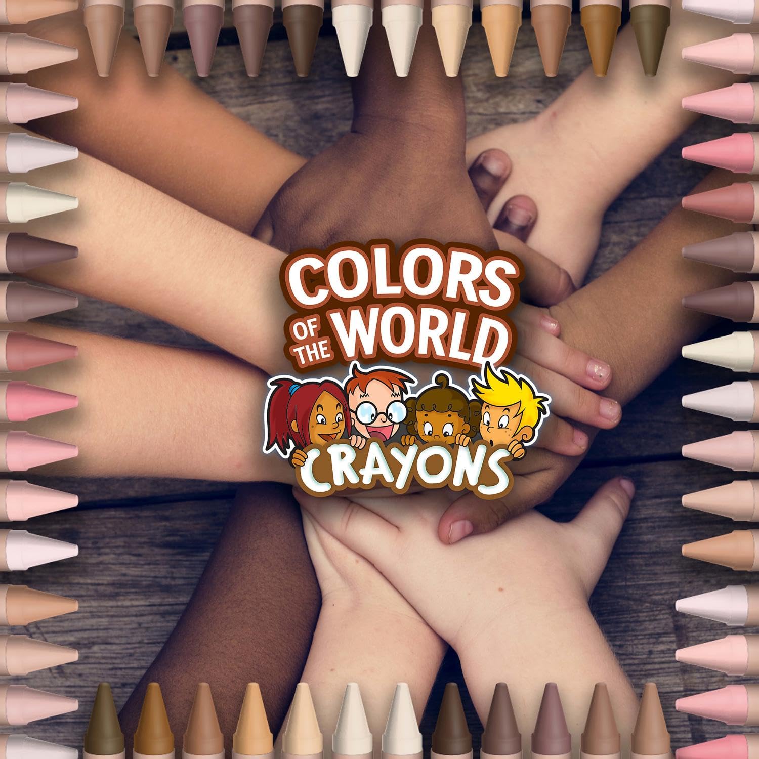 Crayola crayon en mano para comparar tamaño y control