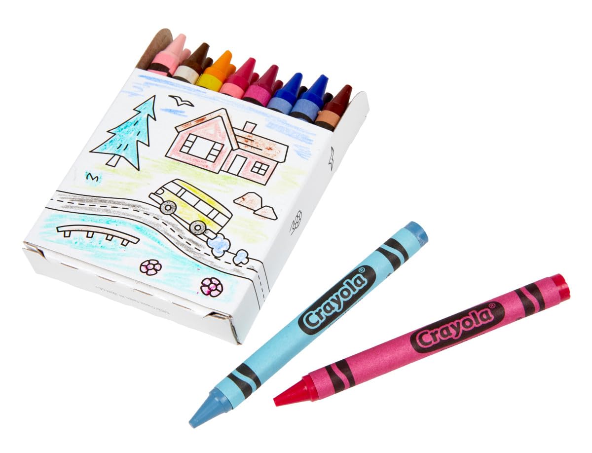 Crayola etiqueta y colores visibles que facilitan selección rápida en actividades