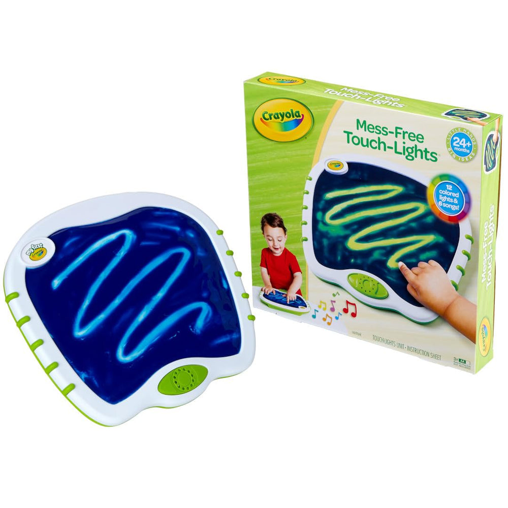 Crayola front packaging showing product and features, highlights easy setup