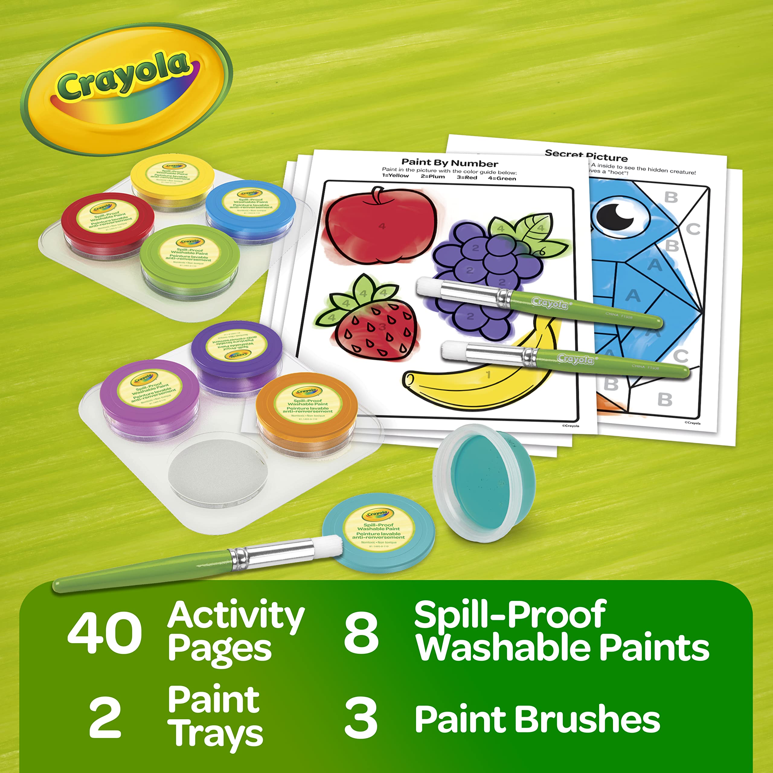 Crayola tarros cerrados a prueba de derrames listos para usar y almacenar sin líos
