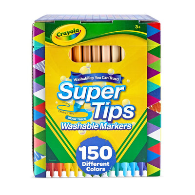 Crayola front packaging showing full 150-count set and color variety