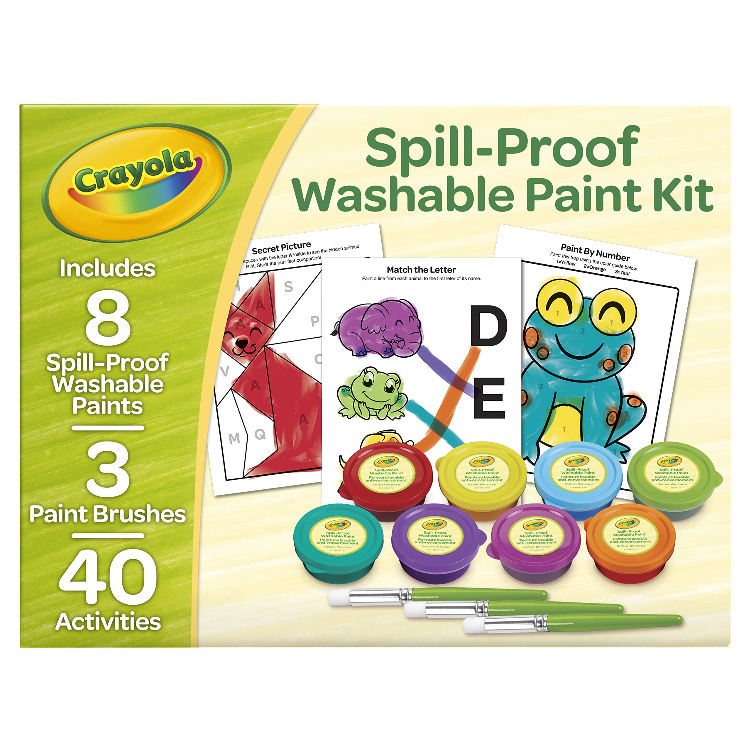 Crayola pintura en primer plano mostrando textura lavable y colores brillantes