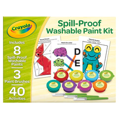 Crayola pintura en primer plano mostrando textura lavable y colores brillantes