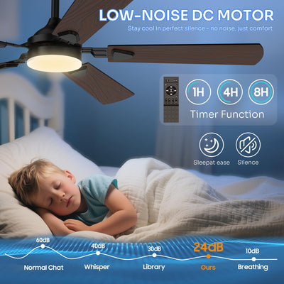 Crazypai ceiling fan installed in bedroom delivering quiet comfort