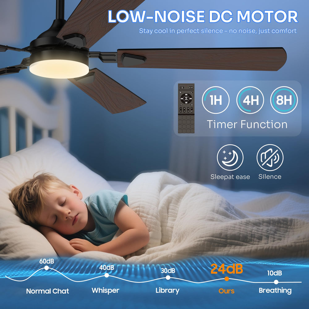 Crazypai ceiling fan installed in bedroom delivering quiet comfort
