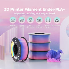 Creality primer plano del filamento mostrando textura y beneficio de extrusión uniforme