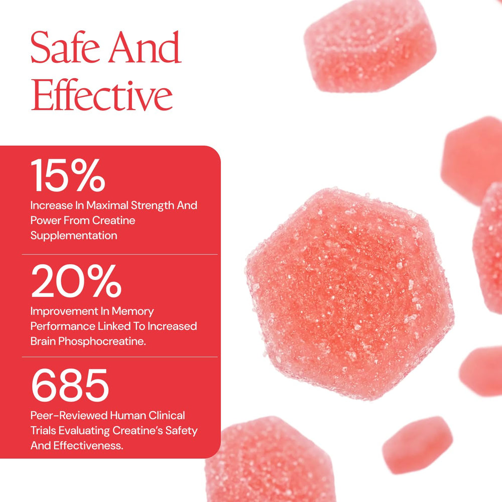 Create gummies beside workout gear showing pre- or post-workout convenience