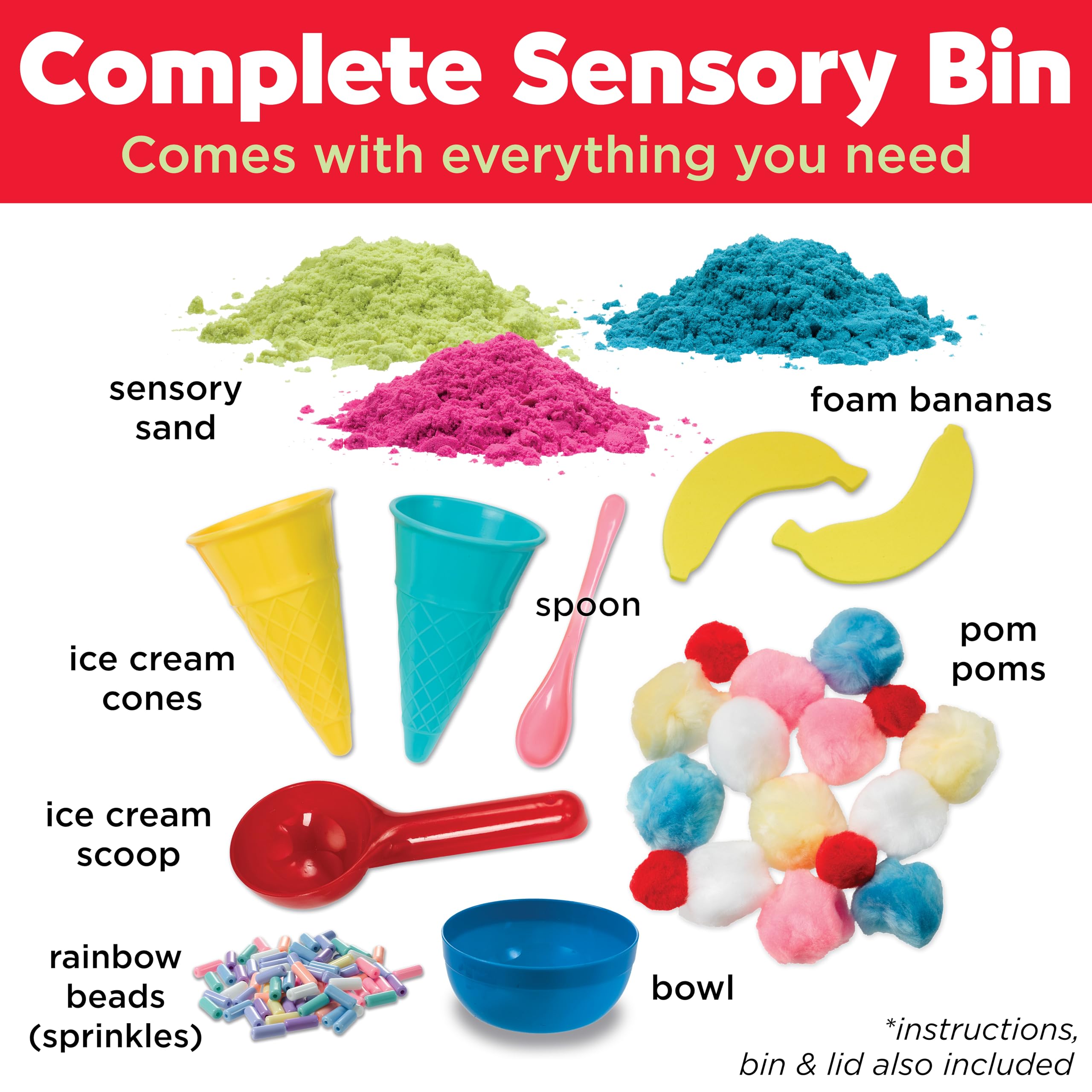 Creativity for Kids pom-poms and rainbow sprinkle beads detail ideal for fine motor practice