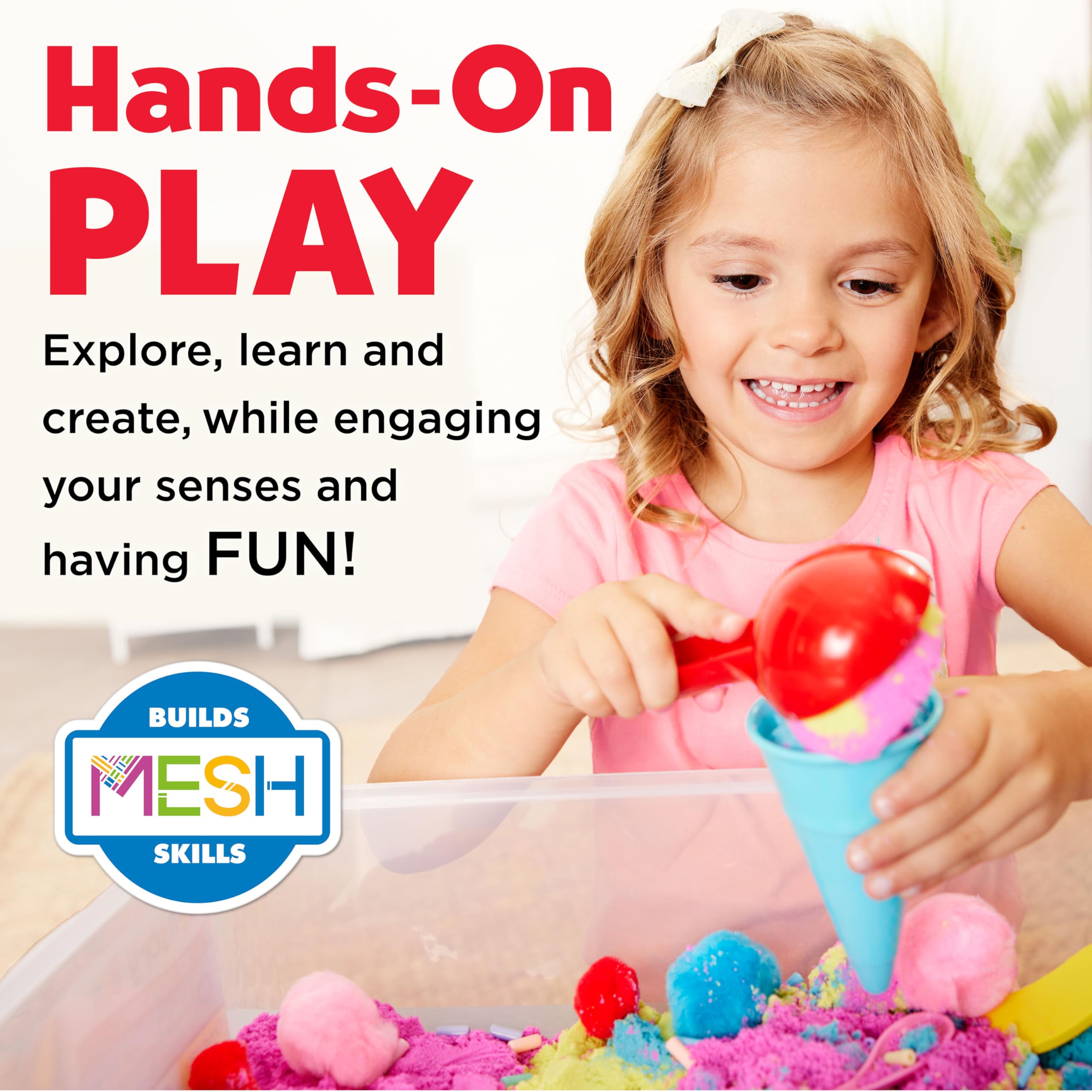 Creativity for Kids close-up of colorful sensory sand texture to encourage tactile exploration
