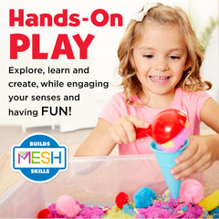 Creativity for Kids close-up of colorful sensory sand texture to encourage tactile exploration