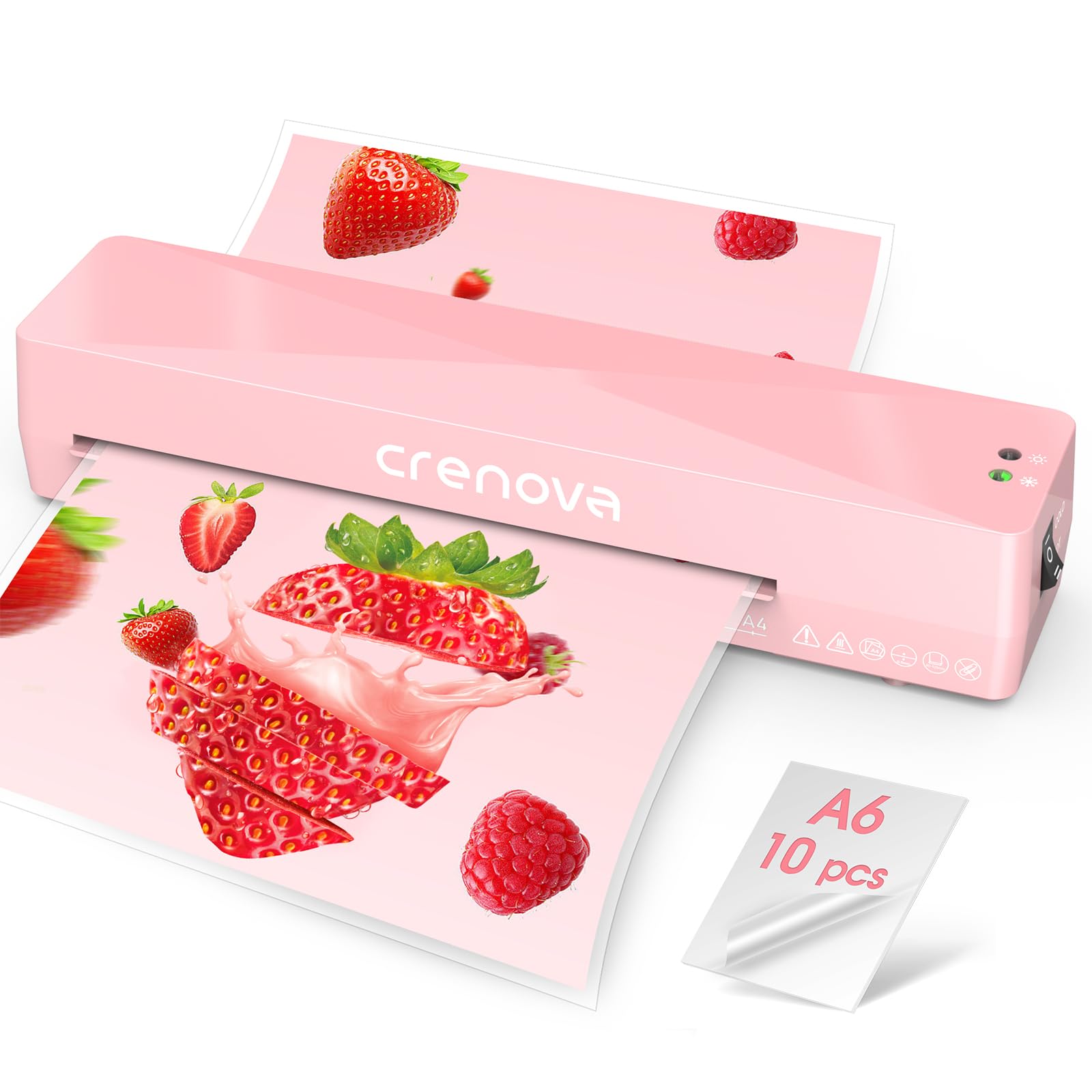 Crenova laminadora vista frontal compacta y portátil para oficina