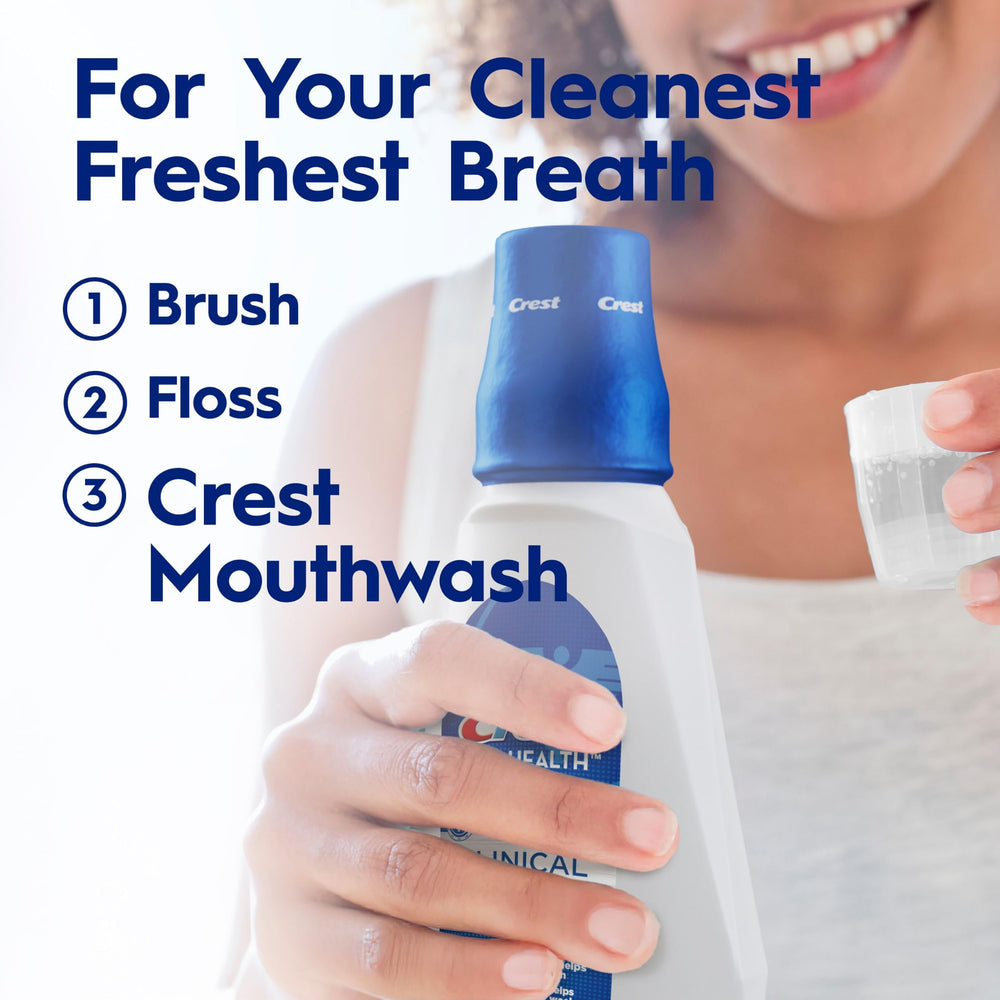 Crest Pro-Health Clinical tapa dosificadora abierta mostrando control de uso