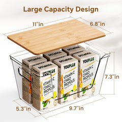Criusia bamboo lid close-up highlighting natural grain and cutting board benefit