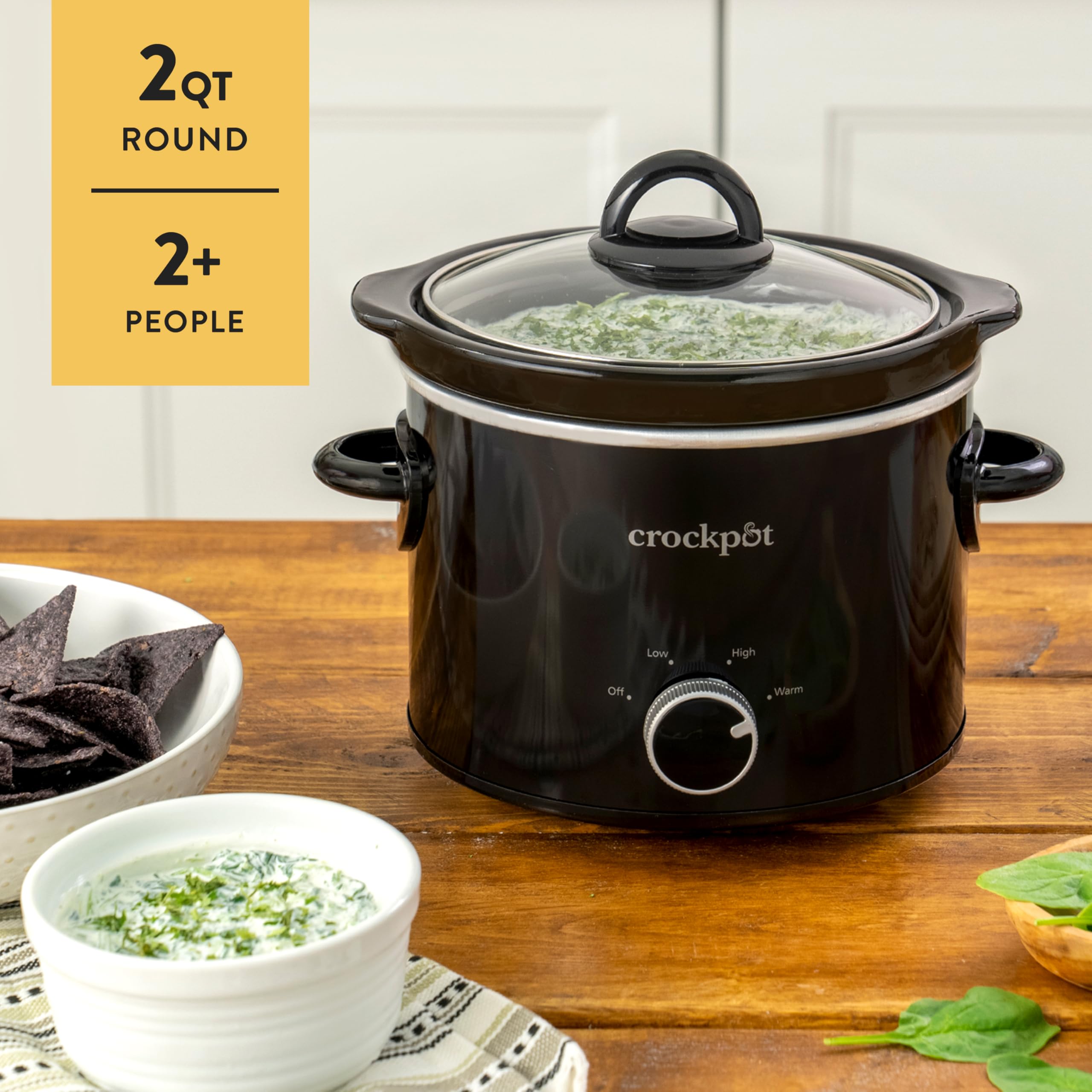 Crock-Pot acabado negro en encimera que aporta estilo moderno y funcionalidad