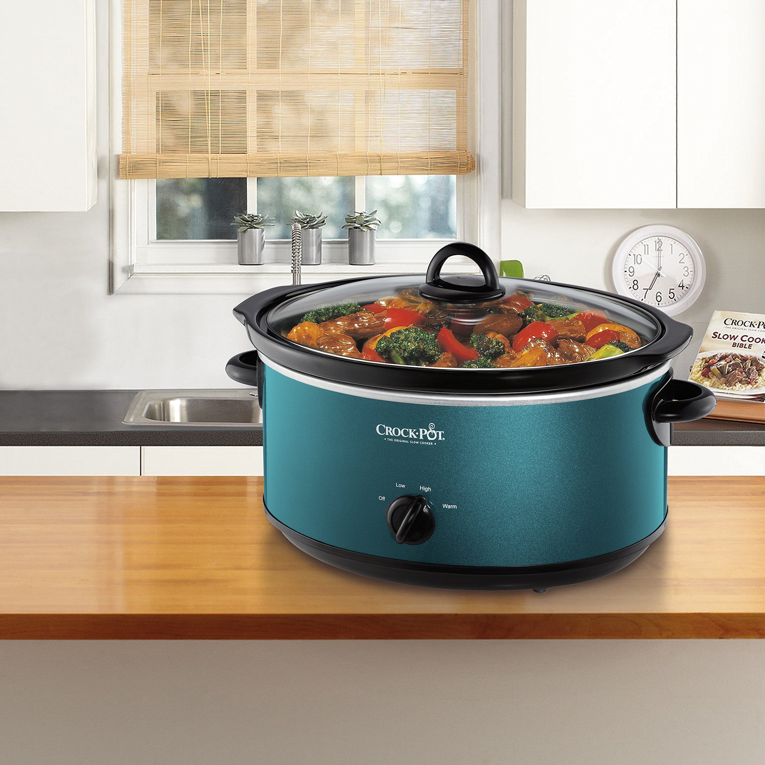 Crock-Pot in use with 6-lb roast inside demonstrating even slow cooking