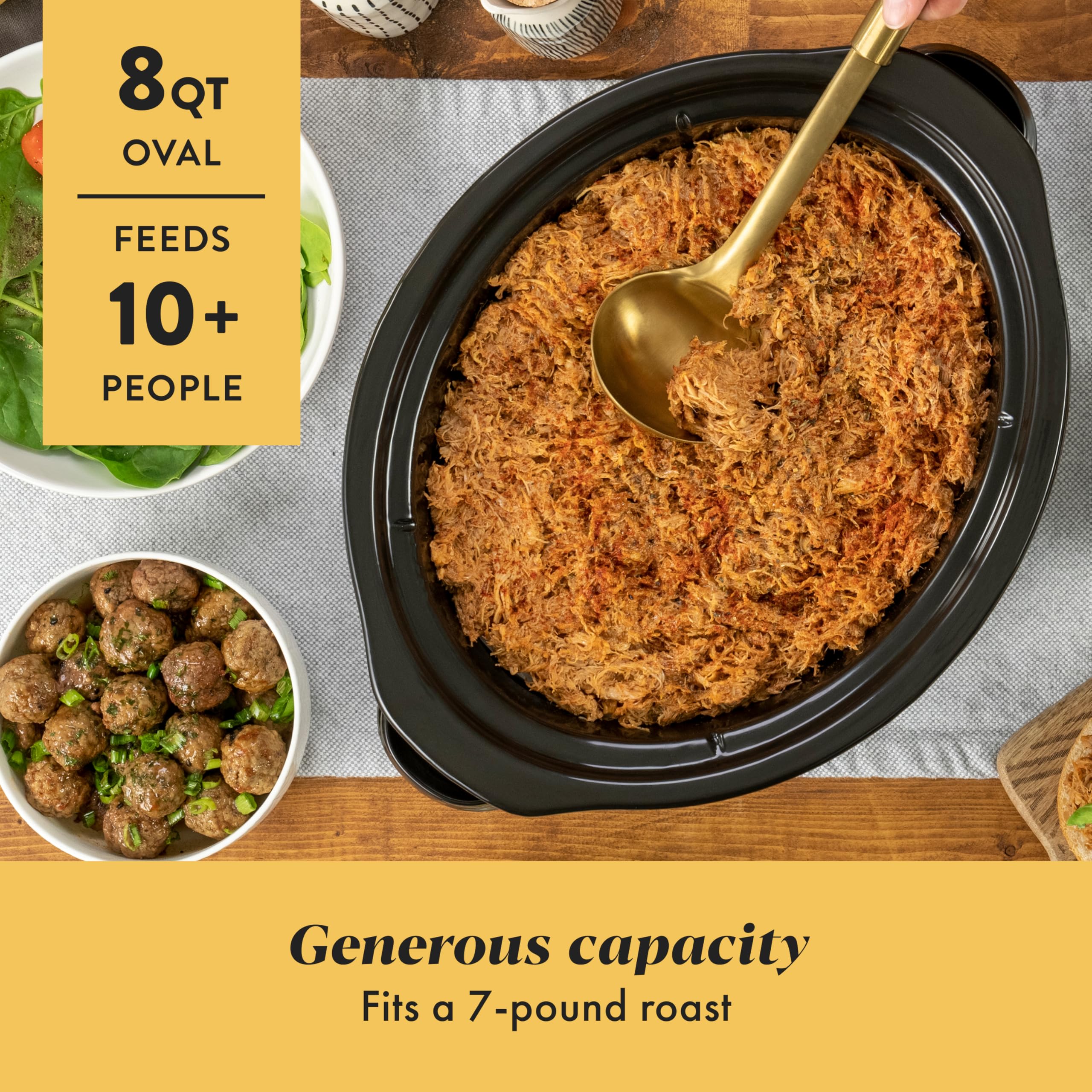 Crock-Pot stoneware ceramic insert close-up highlighting durable nonporous surface