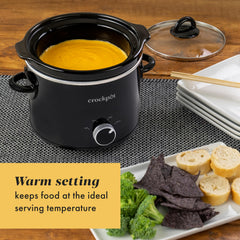Crock-Pot tapa de vidrio y piedra cerámica ilustrando limpieza fácil y seguridad