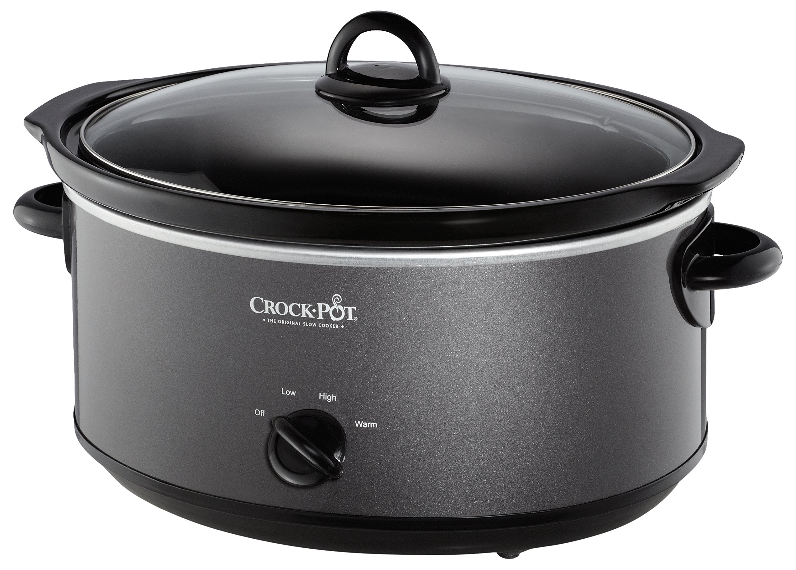 Crock-Pot vista frontal de 7 cuartos mostrando capacidad y diseño práctico