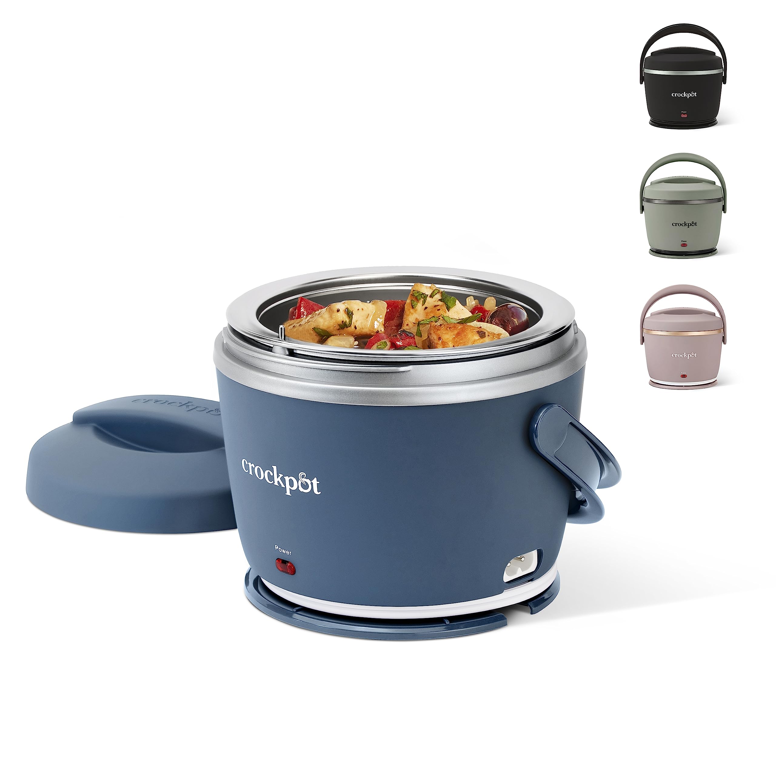 Crock-Pot vista frontal de la fiambrera portátil con diseño elegante y práctico